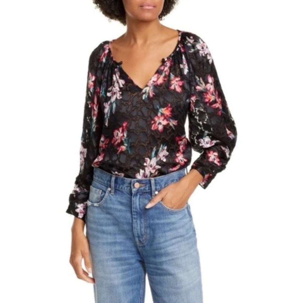 Rebecca Taylor Floral Silk Blouse